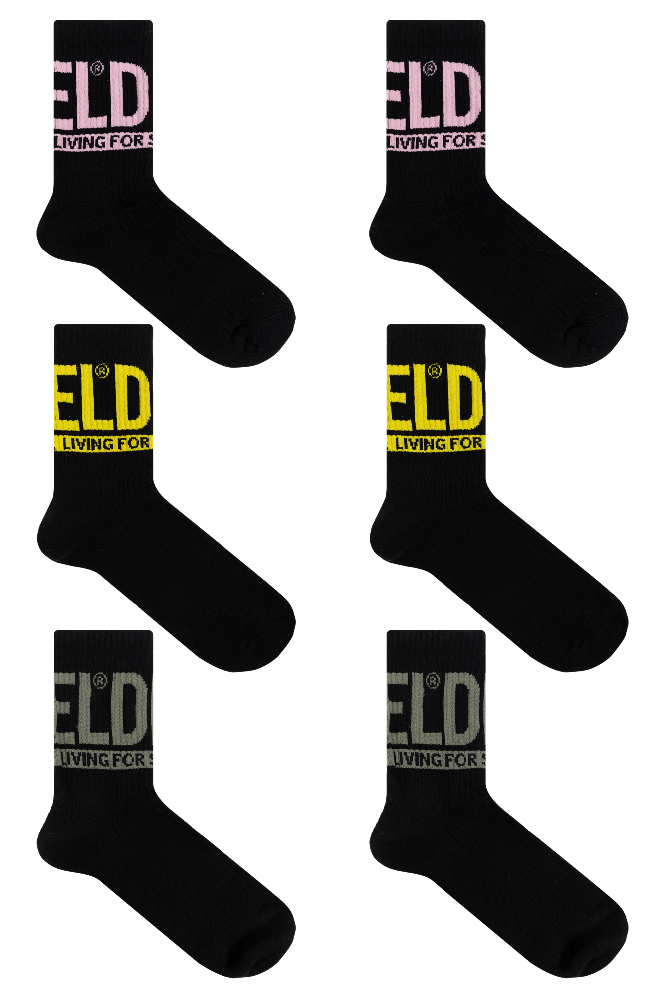 国内直営【DIESEL】skm-ray-3pack-cushioned ソックス3足パック SKM-RAY-3PACK-CUSHIONED-17,5 ソックス 3足パック｜ブラック